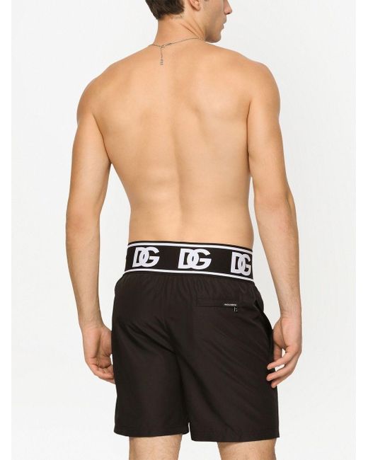 Dolce & Gabbana Zwembroek Met Logoband in het Zwart voor heren | Lyst NL