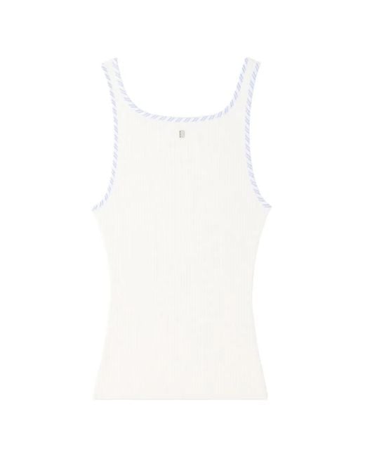 Sandro White Ribbed Vest Top