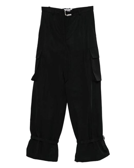 The Attico Black Buckle Belt Cargo Trousers