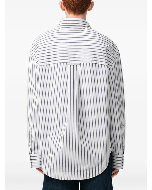 AMI White De Coeur Striped Chest-Pocket Shirt