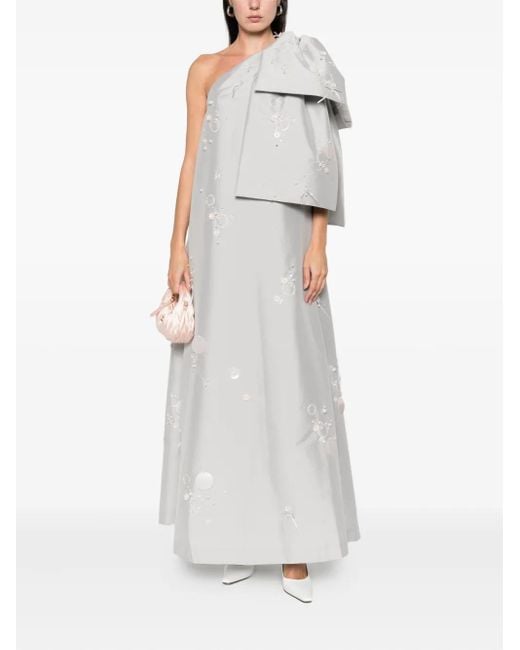 BERNADETTE White Winnie Embroidery Maxi Dress