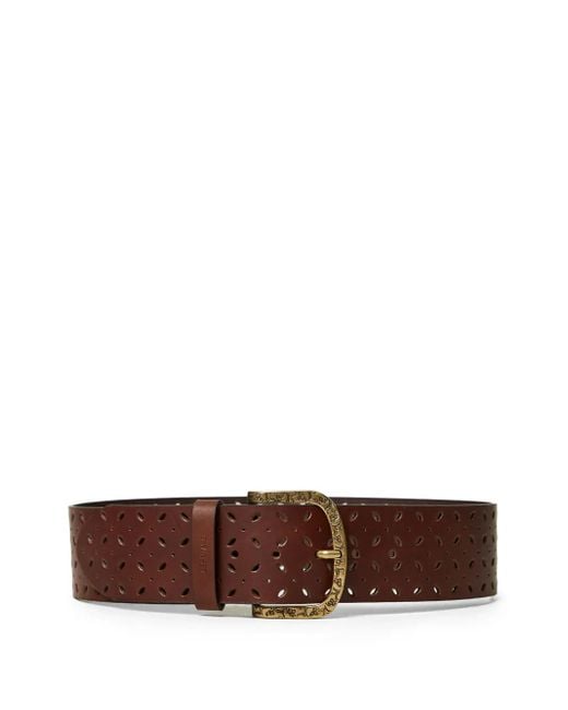 Twinset Brown Lasered Leather Belt