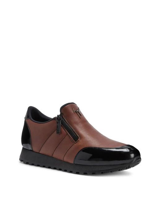Giuseppe Zanotti Brown Ilde Run Double-Zip Low-Top Sneakers for men