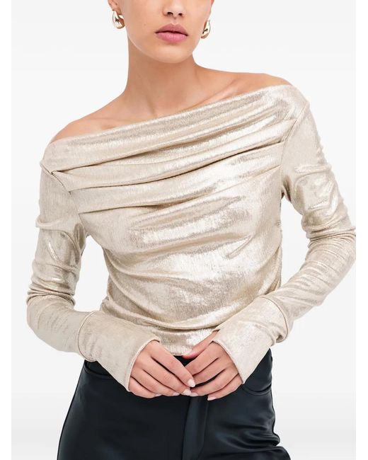 MARCELLA Blue Cooper Gathered Top