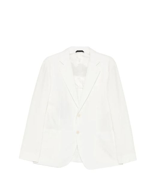 Giorgio Armani メンズ ホワイト ボタン ジャケットの通販｜text2save.com