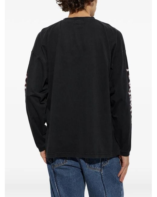 Vetements Black Graphic-Print Long-Sleeve T-Shirt for men