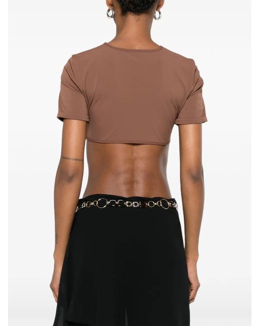 Christopher Esber Brown U-Prong Ruched Top