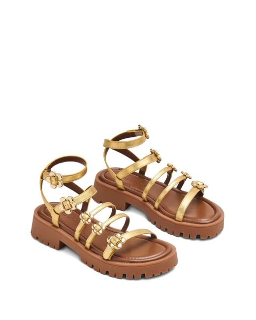 Marc Jacobs Brown The Daisy Metallic Sandals