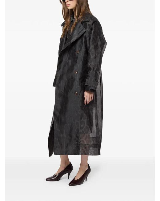 Apparis Black Lana Belted Trench Coat