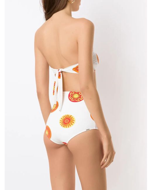 Amir Slama Orange Printed High Rise Bikini Set