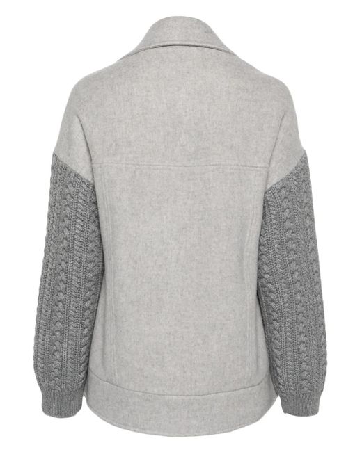 Eleventy Gray Contrast-Sleeve Jacket