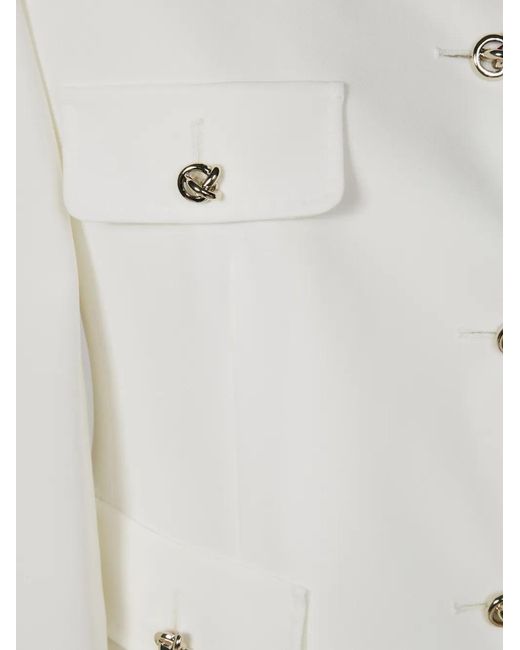 Max Mara White Collarless Jacket
