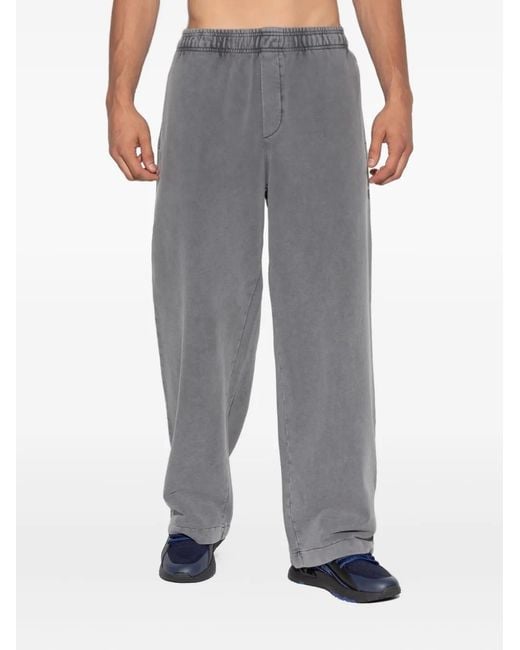 Versace Jeans Couture Gray Logo-Patch Elasticated Trousers for men