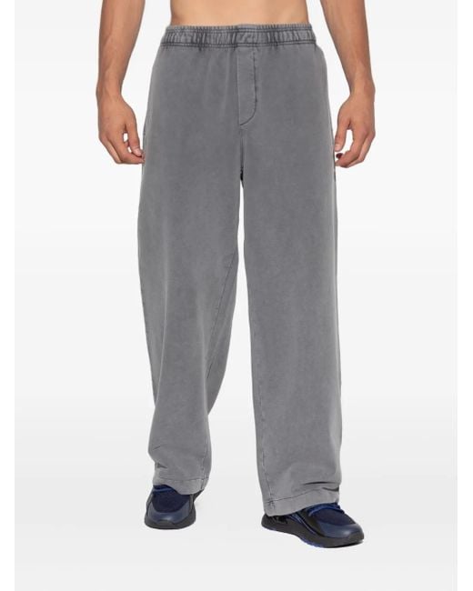 Versace Jeans Couture Gray Logo-Patch Elasticated Trousers for men