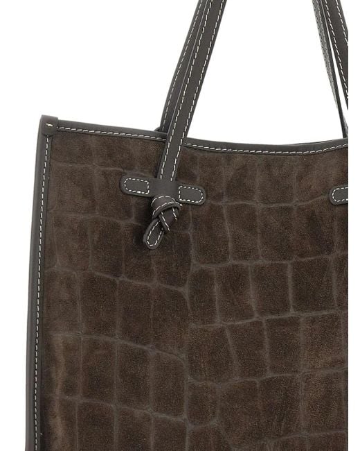 MARCELLA CLUB Brown Crocodile-effect Tote Bag