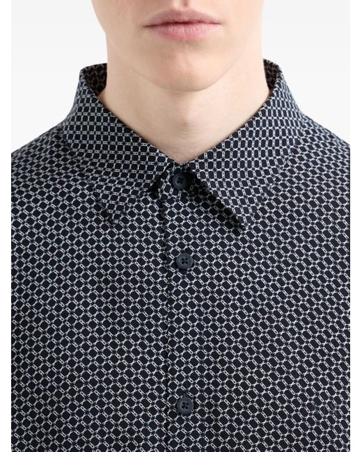 ARMANI EXCHANGE Geometrisch gemustertes Hemd in Gray für Herren