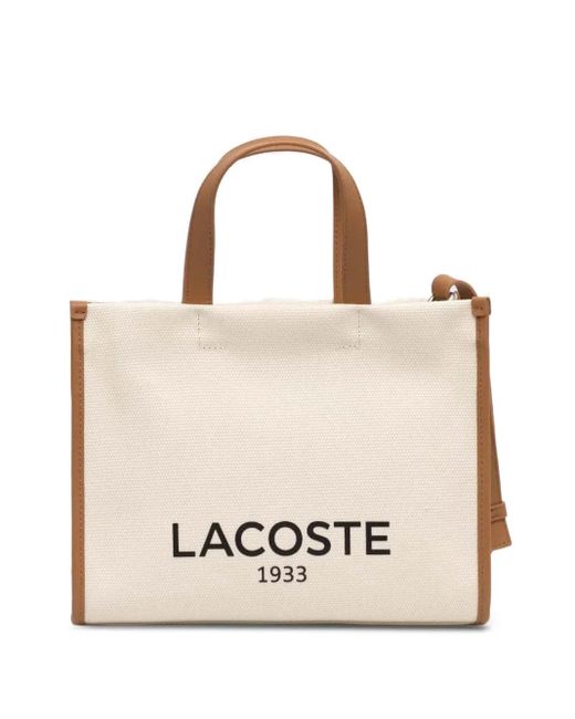 Lacoste Natural Logo-Print Tote Bag