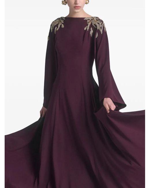 Saiid Kobeisy Purple Embellished Maxi Dress