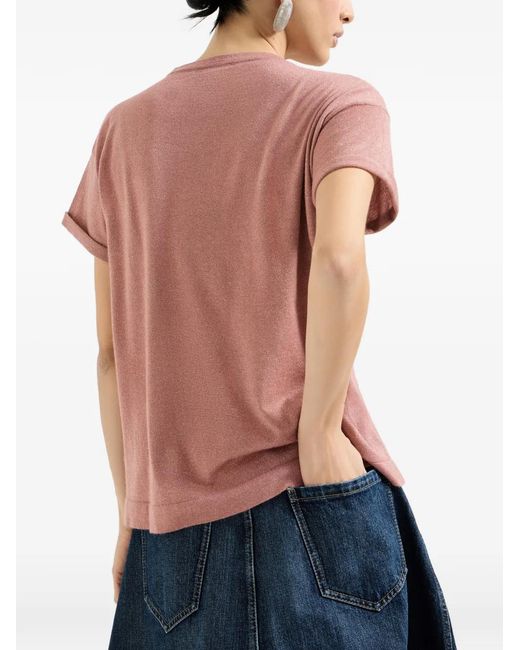 Brunello Cucinelli Pink Antiqued T-Shirt