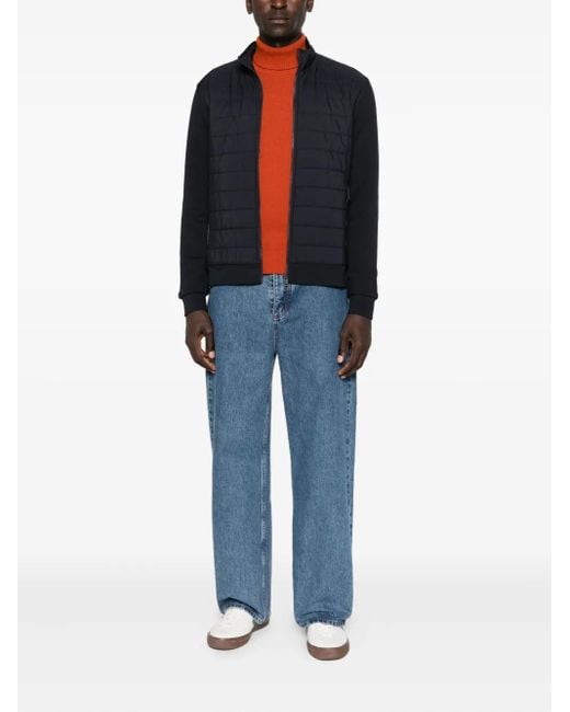 Fay Blue Quilted-Panelled Jacket for men