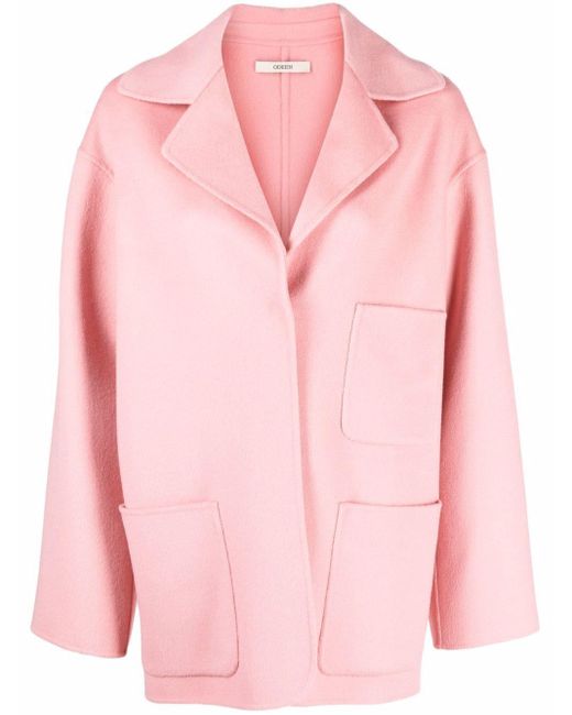 ODEEH Pink Felted Wool-cashmere Shirt Jacket