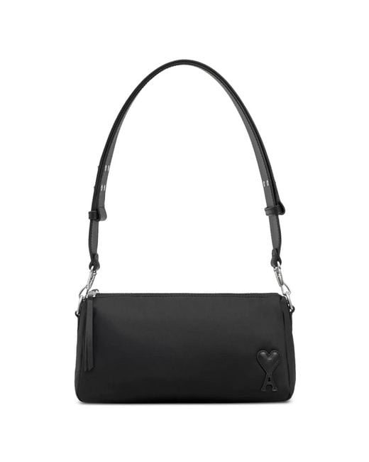 Bolso De Hombro Marcel Acolchado AMI de color Black