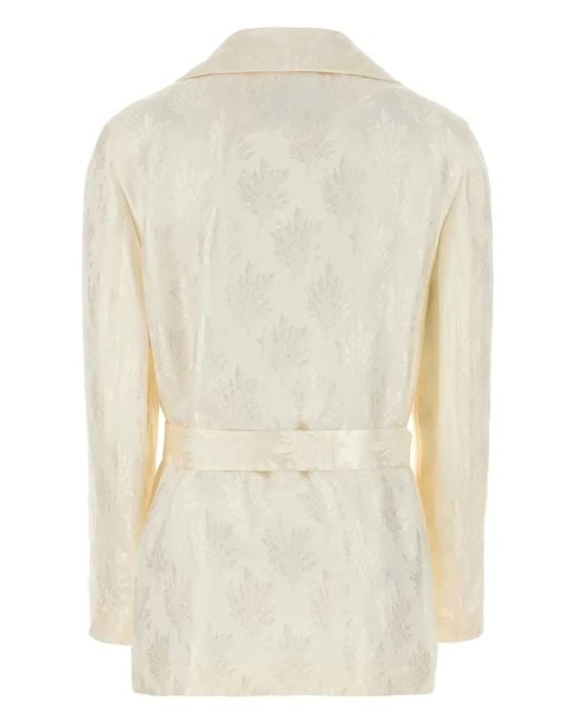 Fendi White Silk Wrap Jacket