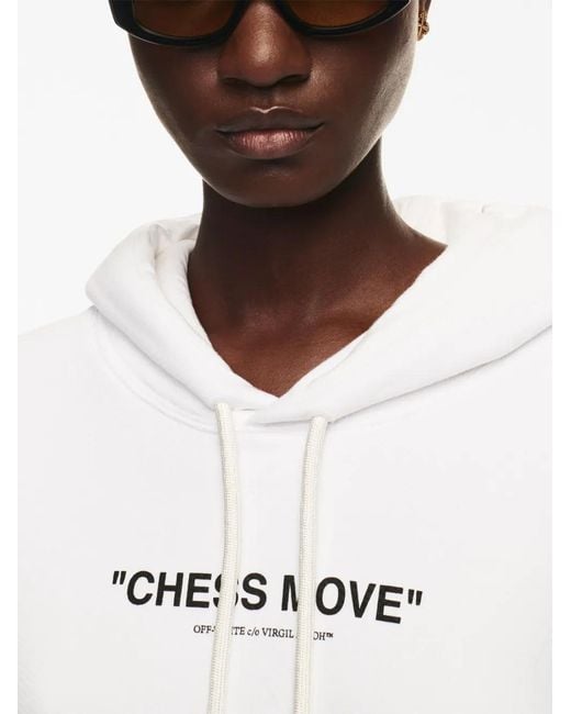 Off-White c/o Virgil Abloh White Slogan-Print Drawstring Hoodie