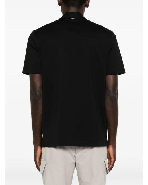 Herno Black Cotton Elastane Jersey Polo for men