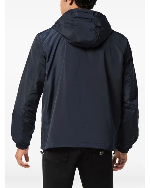 Philipp Plein Blue Nylon Windbreaker for men