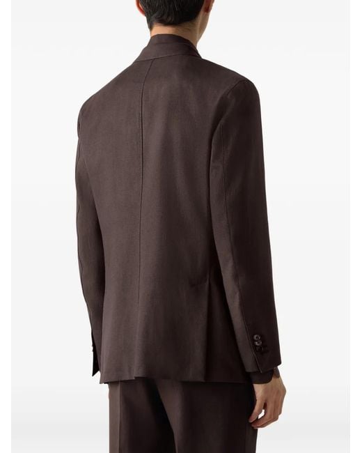 Zegna Brown Single-Breasted Notch-Lapel Jacket for men