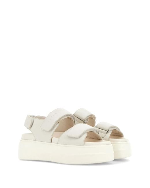 Hogan White Straped Leather Sandals