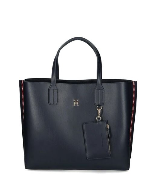 Tommy Hilfiger Black Th-Plaque Tote Bag