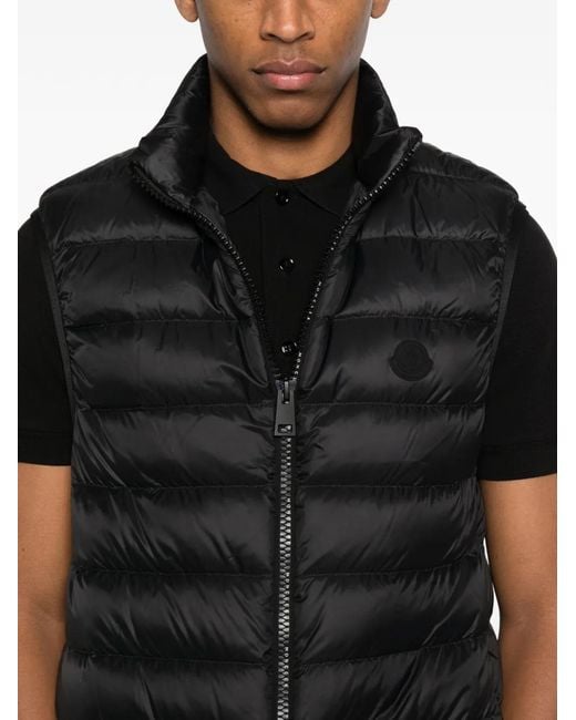 Moncler Black Deneb Polyamide Down Vest for men