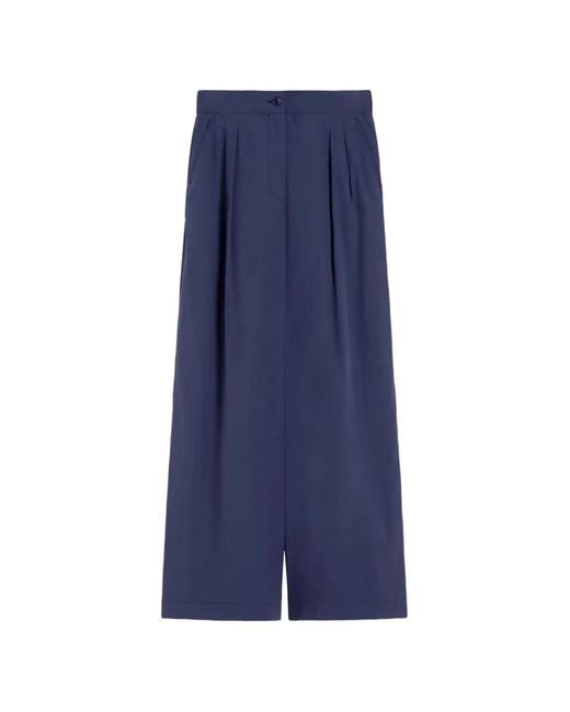 Weekend by Maxmara Blue Pleated Trousers