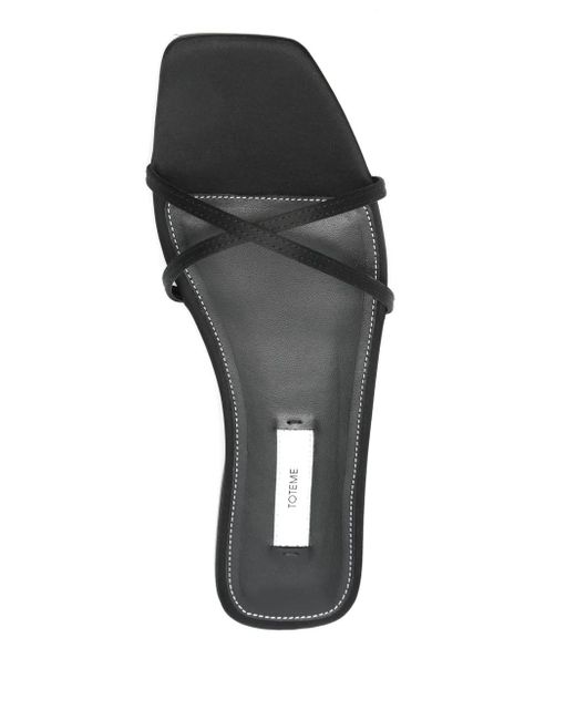 Totême Black Leather Slides