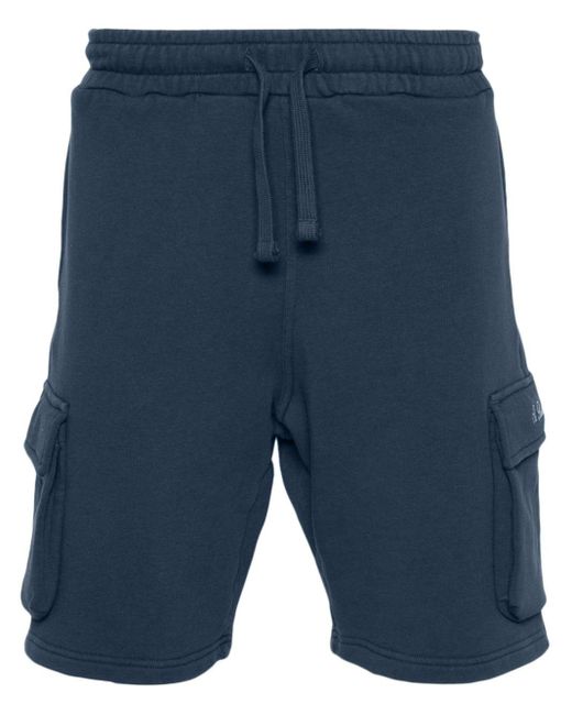 Mc2 Saint Barth Blue Logo-embroidered Cargo Shorts for men