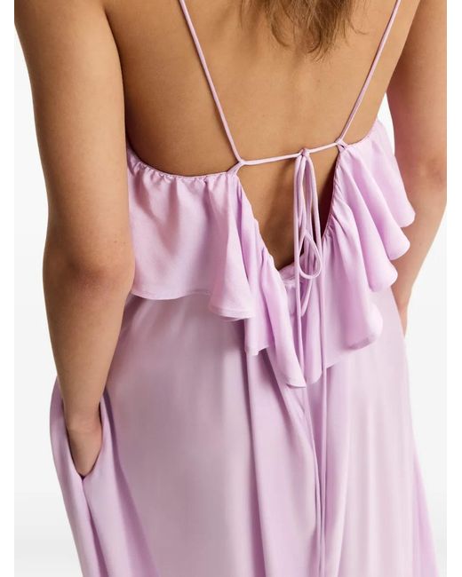 Essentiel Antwerp Pink Ruffled Tiered Dress
