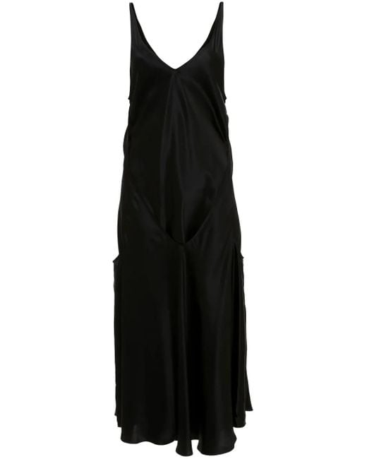 J.W. Anderson Black Long-Sleeve Asymmetric-Hem Dress