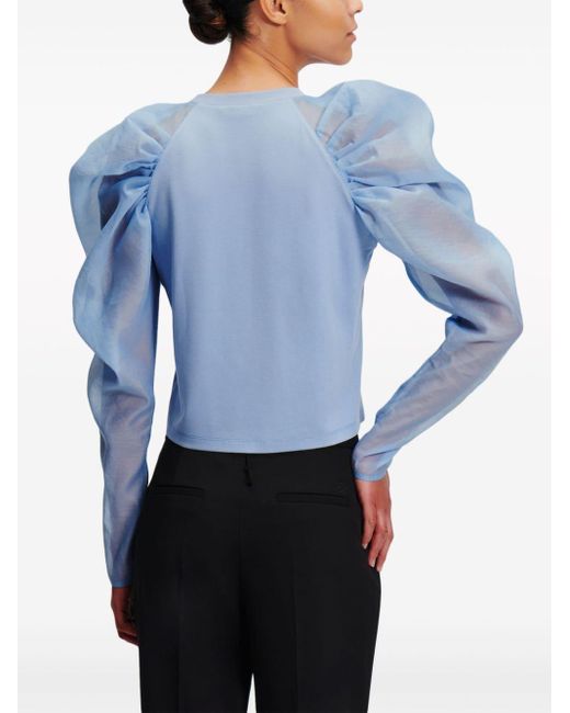 Karl Lagerfeld Blue Hun Kim's Edit Organza-sleeve Top