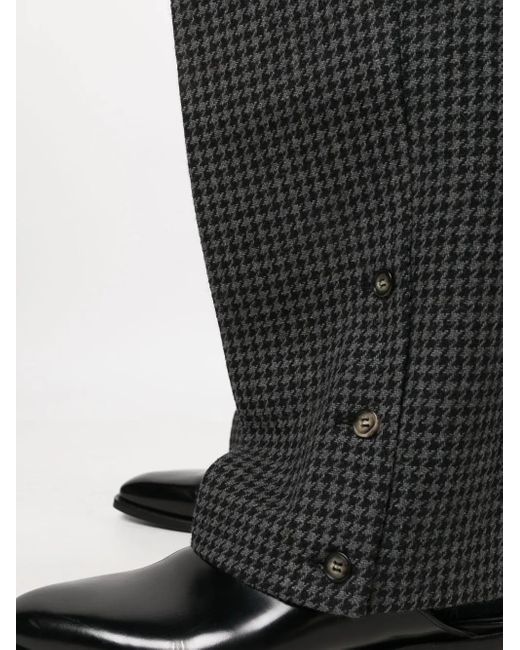 Nanushka Black Wilco Houndstooth-Pattern Trousers for men