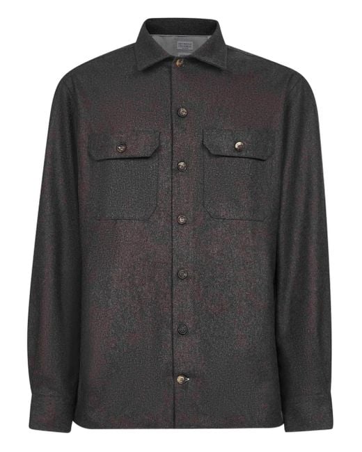 メンズ Brunello Cucinelli パッチポケットシャツ Black