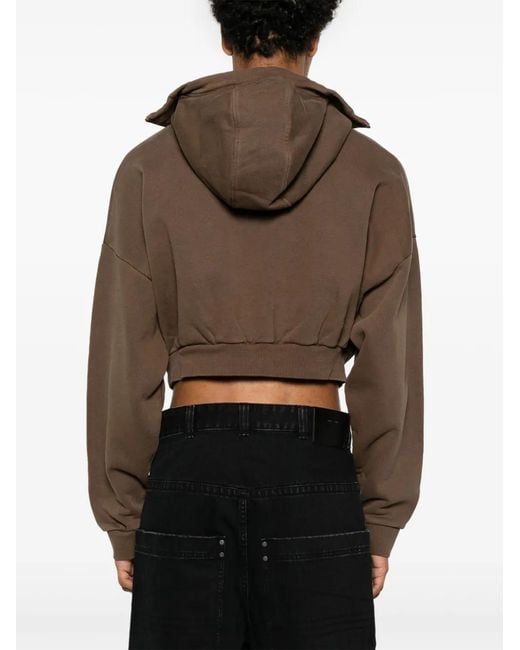 Entire studios Brown Cropped Hoodie