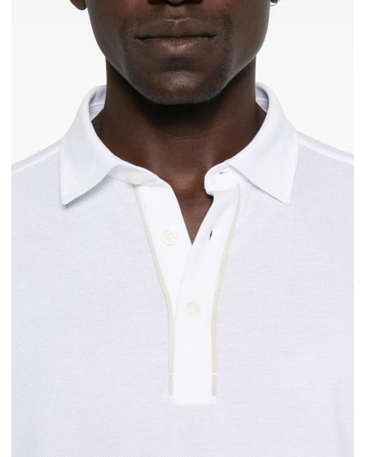 Polo À Manches Longues Zegna pour homme en coloris White
