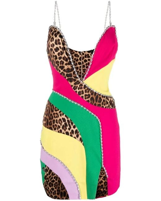 Philipp Plein Pink Patchwork Mini Dress