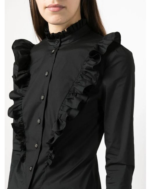 Philosophy Di Lorenzo Serafini Black Ruffled Shirt