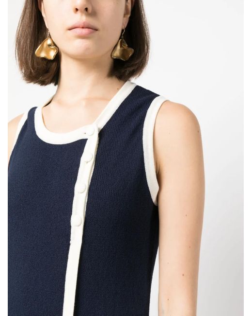 Giuliva Heritage Blue Lisa Cotton-Blend Midi Dress