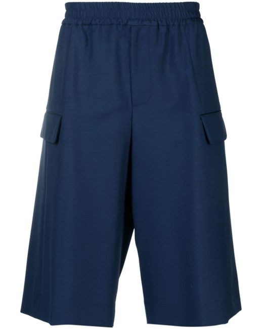 Pantalones cortos anchos con pinzas Alexander McQueen de hombre de color Blue