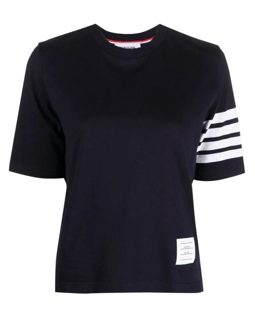 Thom Browne Black 4-Bar Stripe 2003-Print T-Shirt