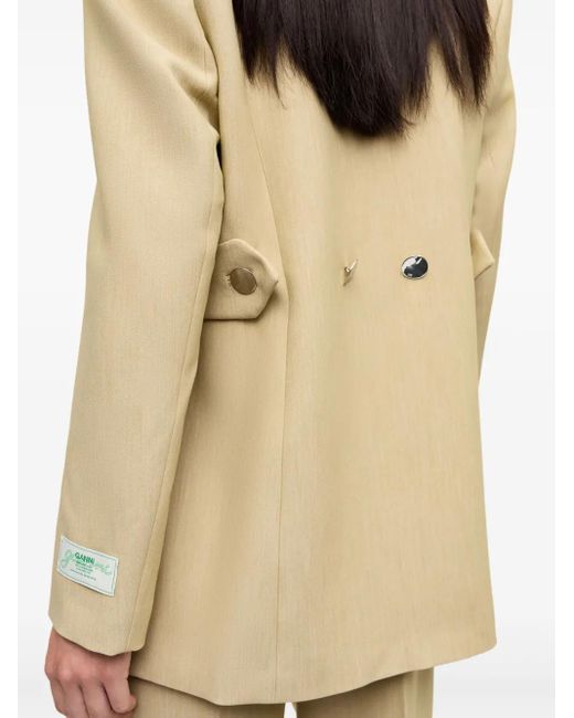 Ganni Blazer Met Applicatie in het Natural